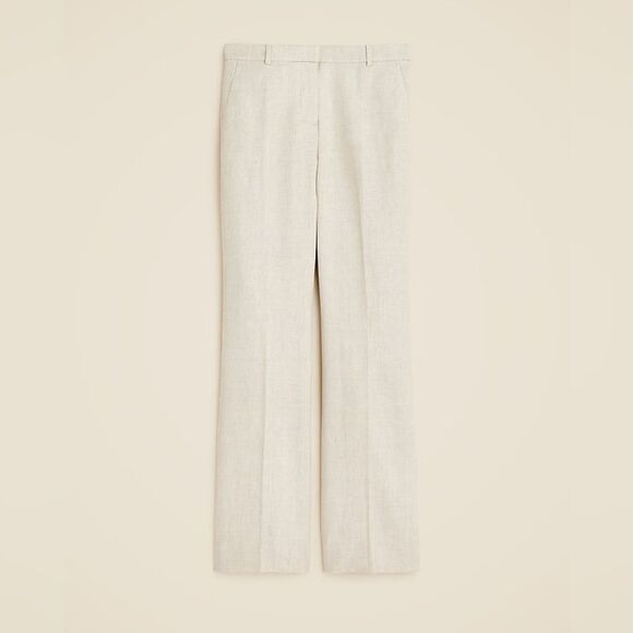 NWT J CREW Tall Kaya pant in stretch linen blend in Flax Ivory - Picture 7 of 8